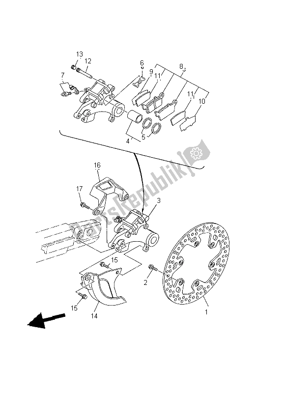 Tutte le parti per il Pinza Freno Posteriore del Yamaha WR 426 400F 2002