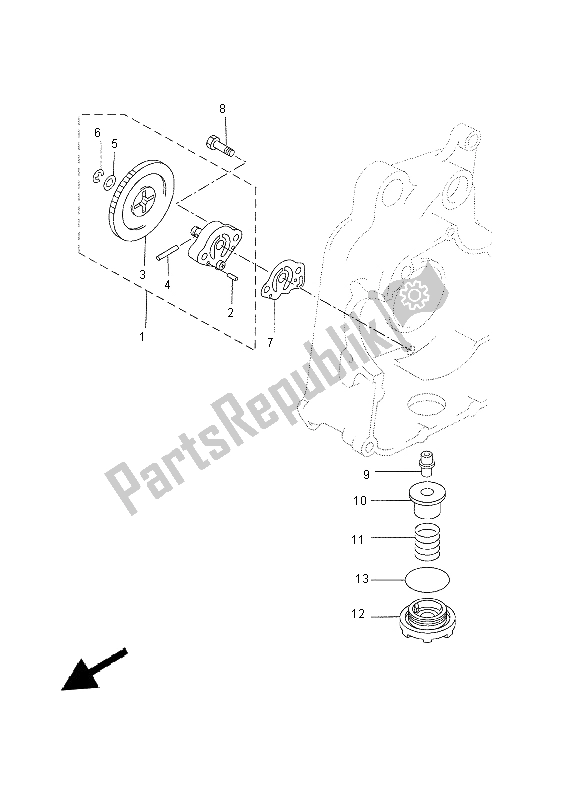 All parts for the Oil Pump of the Yamaha YP 250 RA 2015