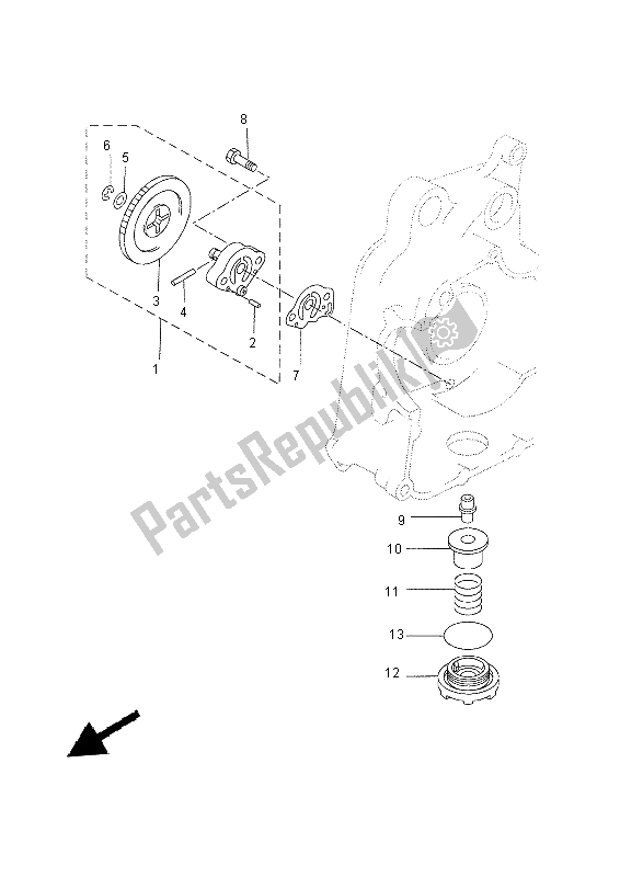 All parts for the Oil Pump of the Yamaha YP 250 RA 2015