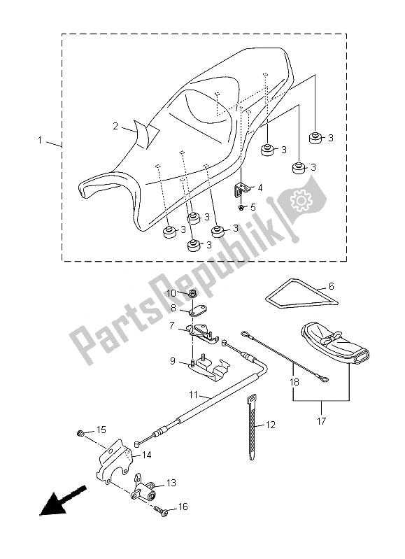 All parts for the Seat of the Yamaha XJ 6F 600 2014