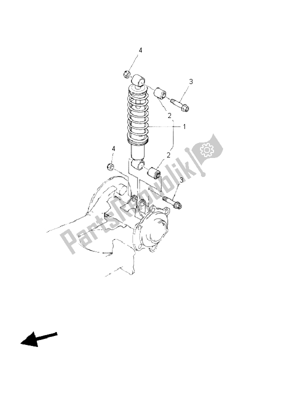 Toutes les pièces pour le Suspension Arrière du Yamaha YFM 80R 2003