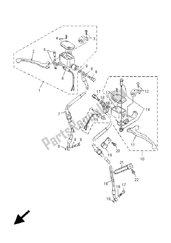 Toutes les pièces pour le Maître-cylindre Avant du Yamaha YP 180E Majesty 2005