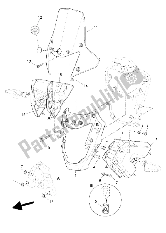 All parts for the Cowling of the Yamaha XT 660Z Tenere 2008