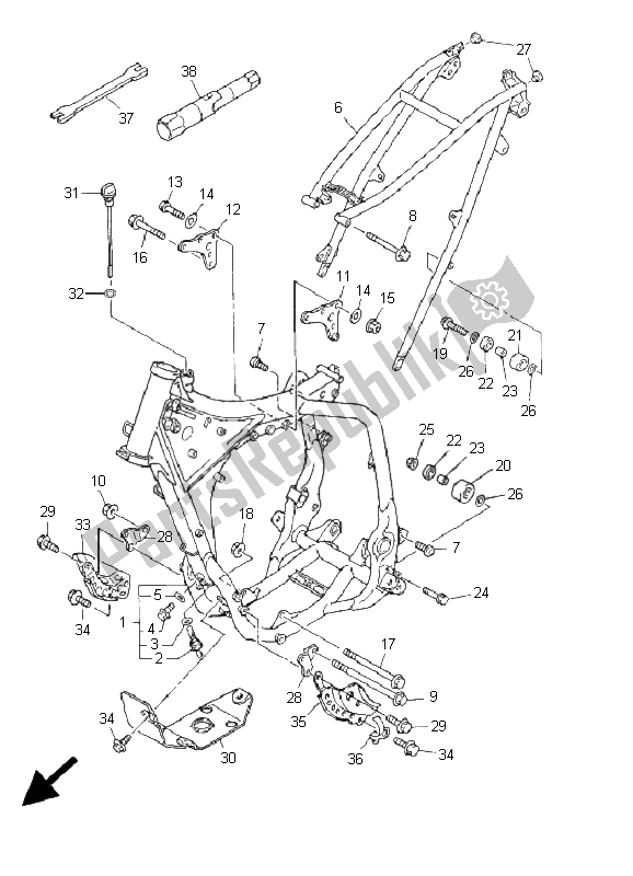 Wszystkie części do Rama Yamaha WR 426F 400F 2001