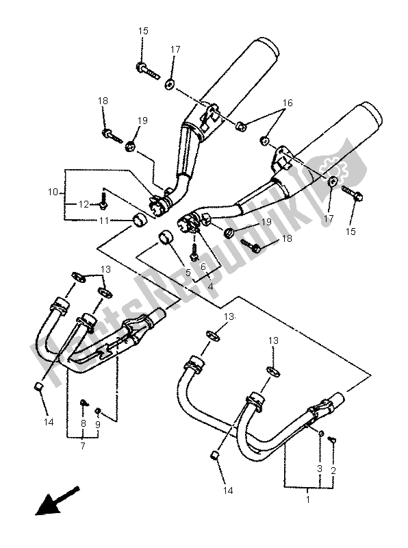 All parts for the Exhaust of the Yamaha XJ 600N 1997