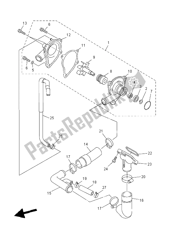 Todas las partes para Bomba De Agua de Yamaha YZF R6 600 2008