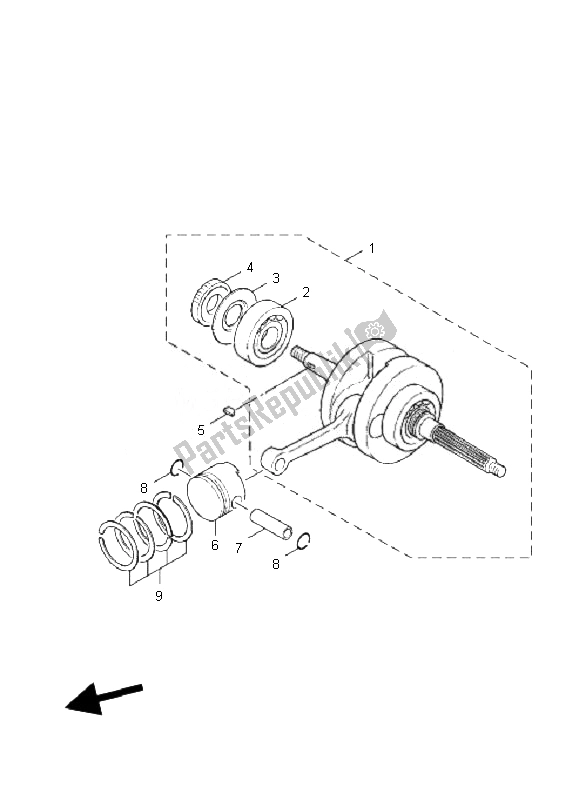 All parts for the Crankshaft & Piston of the Yamaha XC 125 Vity 2010