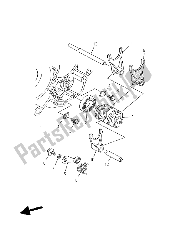 Todas las partes para Cambio De Leva Y Horquilla de Yamaha YZ 125 2002