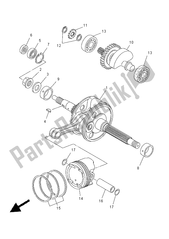 All parts for the Crankshaft & Piston of the Yamaha YP 400R 2015