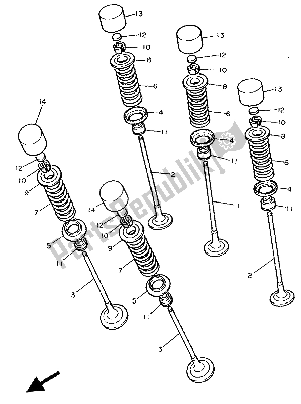 Toutes les pièces pour le Soupape du Yamaha YZF 750 SP 1993
