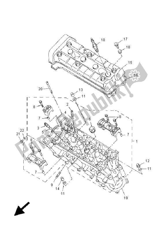 All parts for the Cylinder of the Yamaha FZS 1000 Fazer 2001