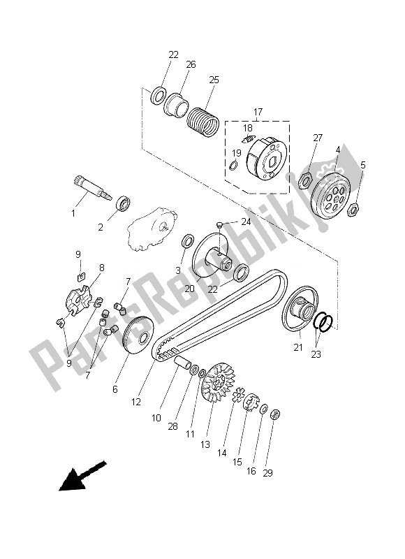 All parts for the Clutch of the Yamaha NS 50 2013