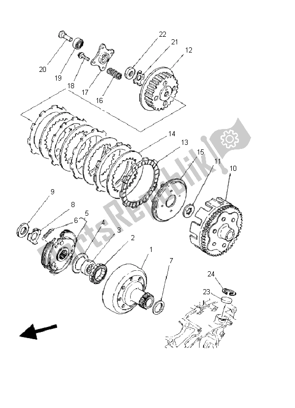 Todas las partes para Embrague de Yamaha YFM 250 Bear Tracker 2X4 2001