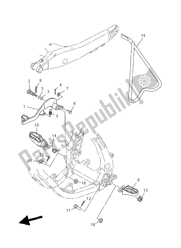 Toutes les pièces pour le Support Et Repose-pieds du Yamaha YZ 250 2008