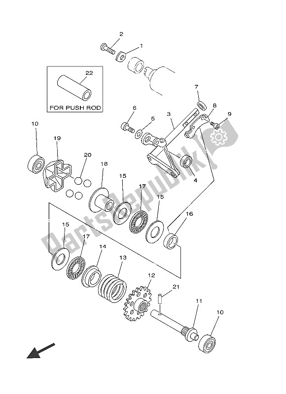 Tutte le parti per il Governatore del Yamaha YZ 125 2016