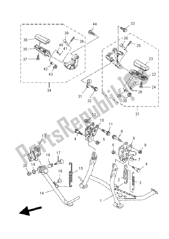 Wszystkie części do Podstawka I Podnó? Ek Yamaha XP 500A T MAX 2010