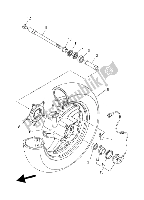 Todas las partes para Rueda Delantera de Yamaha YP 400 Majesty 2010