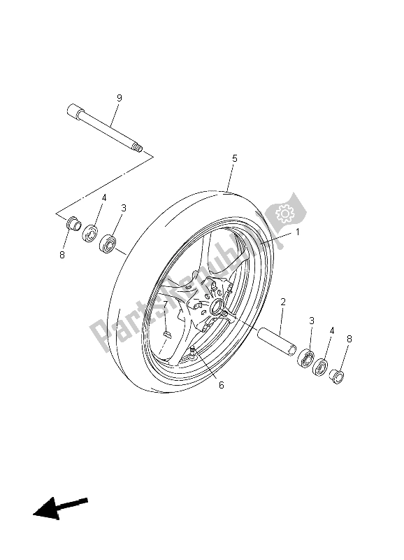 Wszystkie części do Przednie Ko? O Yamaha FZ6 S 600 2004