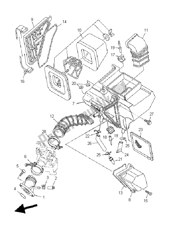 Toutes les pièces pour le Admission du Yamaha TT R 125E SW LW 2010