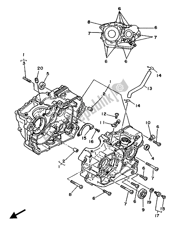 Todas las partes para Caja Del Cigüeñal de Yamaha XT 350 1987