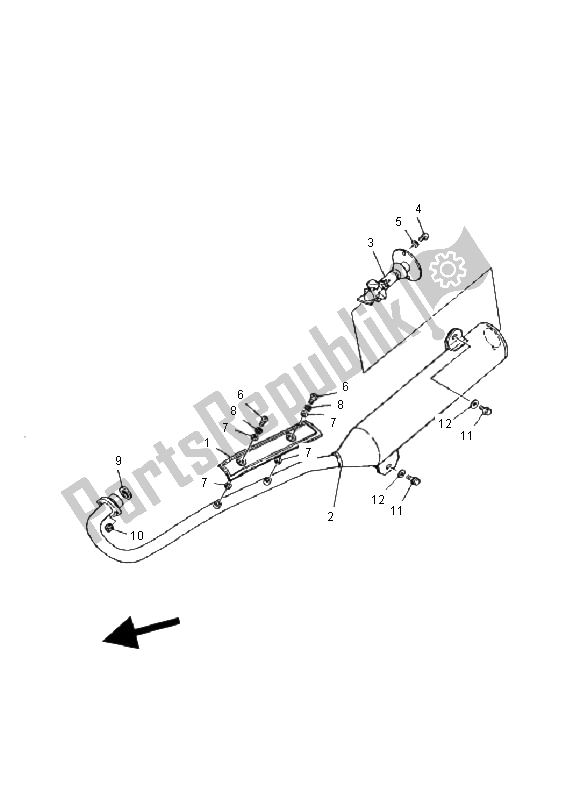 All parts for the Exhaust of the Yamaha YFM 125 Breeze 2000