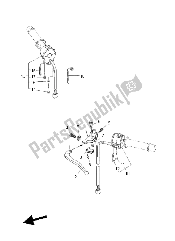 Alle onderdelen voor de Handvat Schakelaar & Hendel van de Yamaha MT 03 660 2011