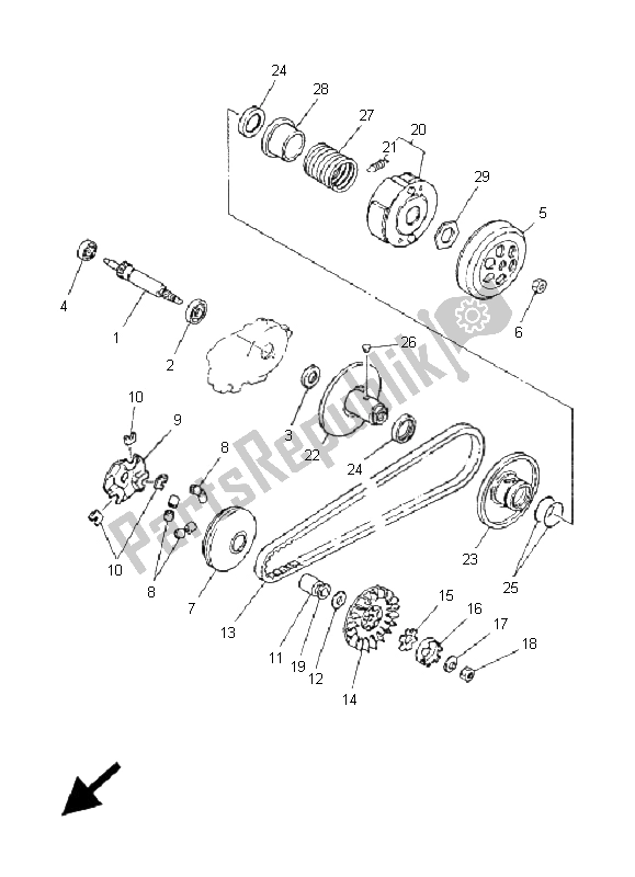 All parts for the Clutch of the Yamaha CS 50 AC Jogr 2005