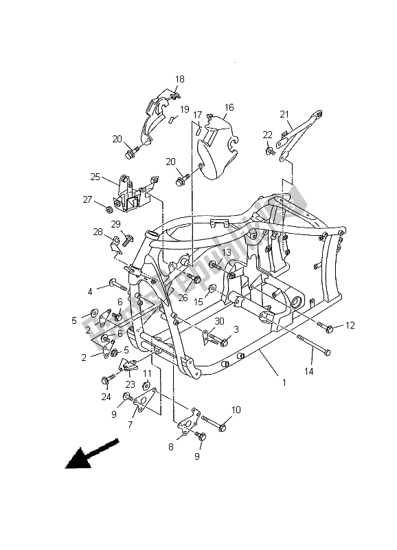 Todas as partes de Quadro, Armação do Yamaha XVS 650A Dragstar Classic 2000
