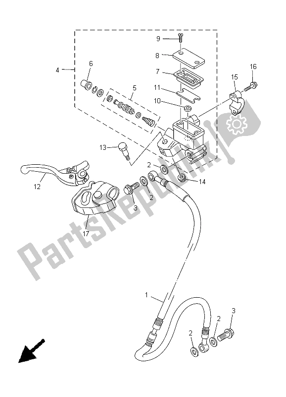 Tutte le parti per il Pompa Freno Anteriore del Yamaha YZ 85 SW LW 2005