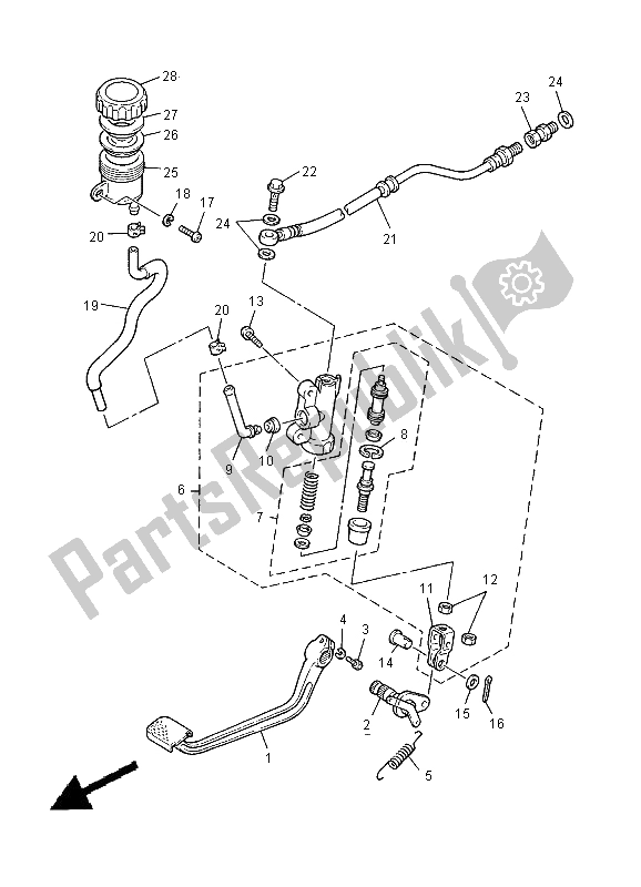 Wszystkie części do Tylny Cylinder G?ówny Yamaha XJ 900S Diversion 2000