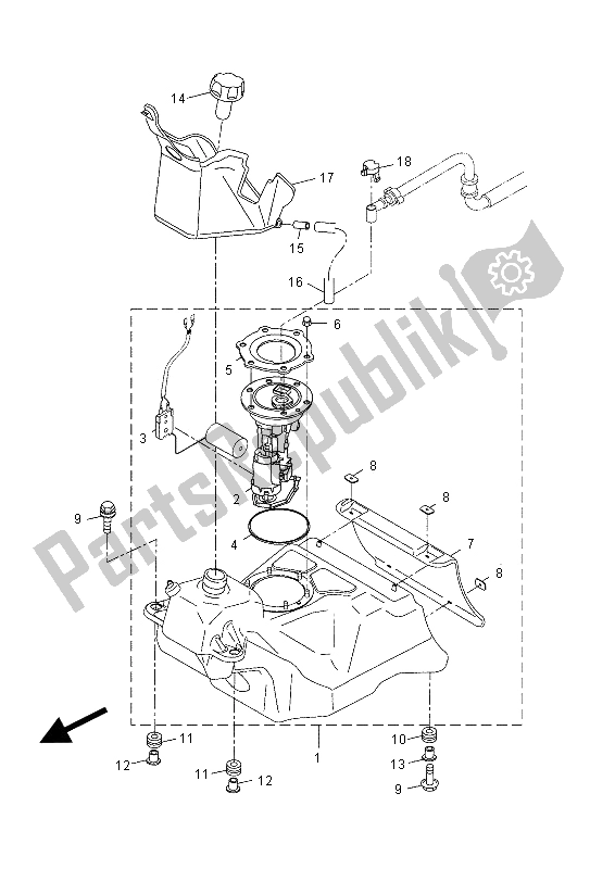 Toutes les pièces pour le Réservoir D'essence du Yamaha YP 400 RA 2014