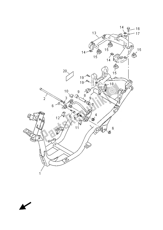 All parts for the Frame of the Yamaha YN 50 FU 2013