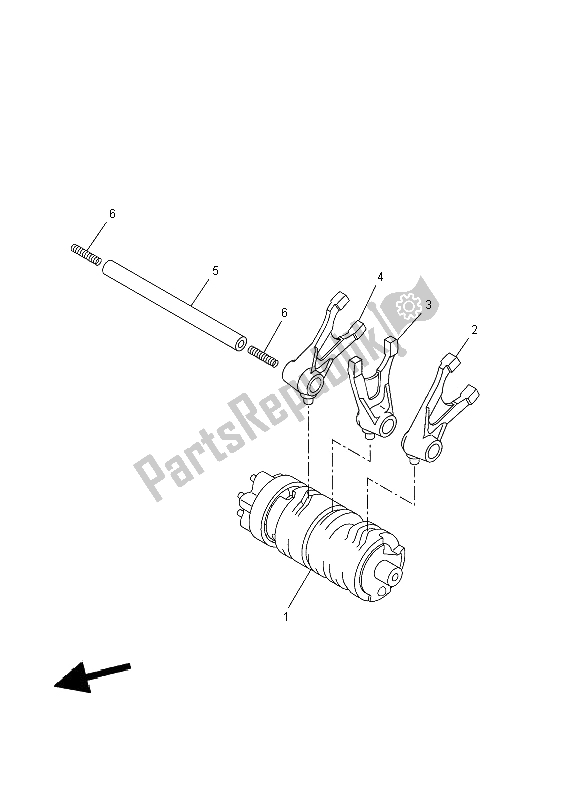 Wszystkie części do Krzywka Zmiany Biegów I Widelec Yamaha YZF R 125 2008