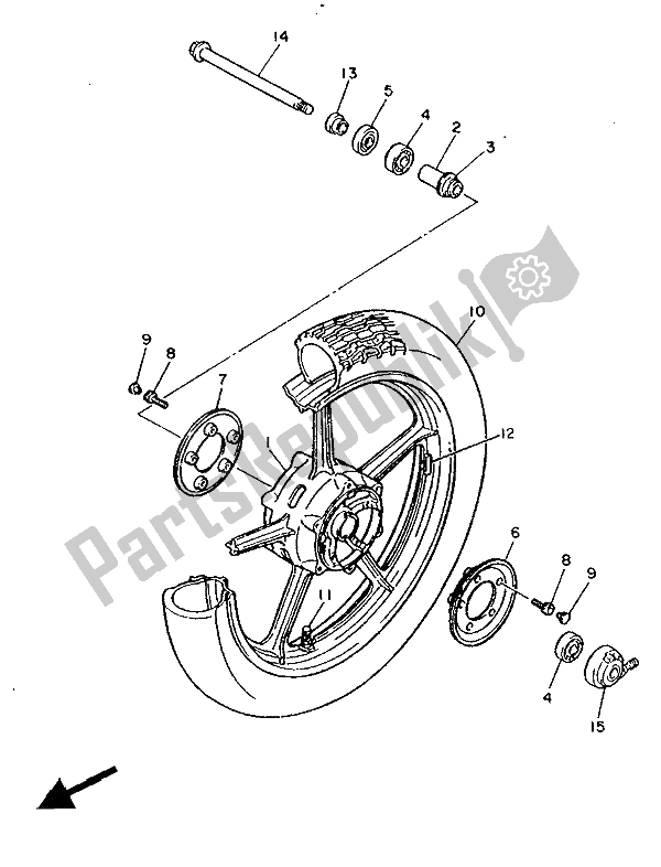 Todas las partes para Rueda Delantera de Yamaha XV 1000 Virago 1986