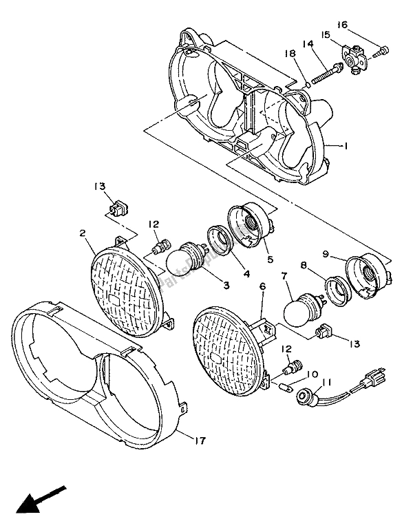 Toutes les pièces pour le Alterné (phare) du Yamaha XTZ 750 Supertenere 1990
