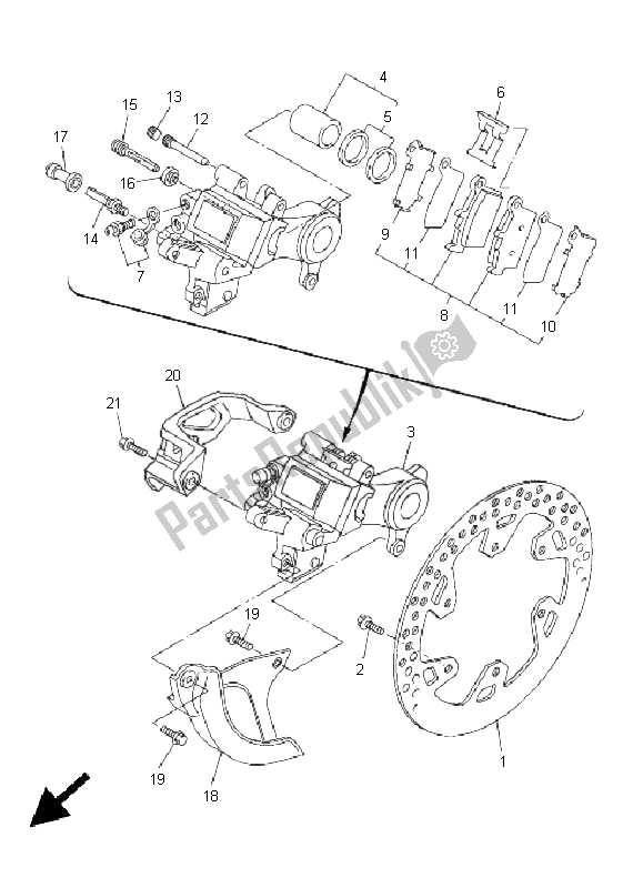 Todas las partes para Pinza De Freno Trasero de Yamaha WR 250F 2005