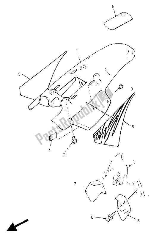 All parts for the Side Cover of the Yamaha PW 50 1995