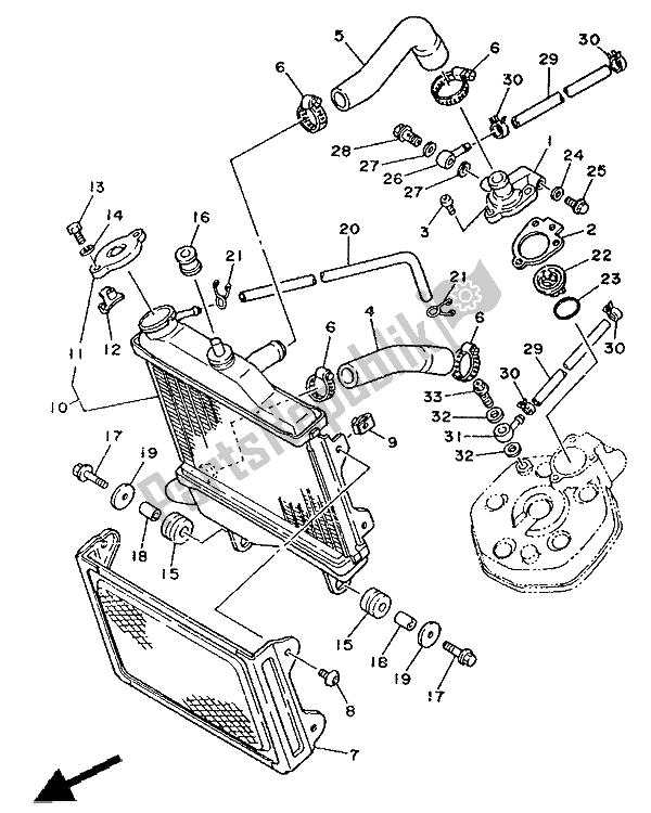 Toutes les pièces pour le Tuyau De Radiateur du Yamaha TZR 125 1991