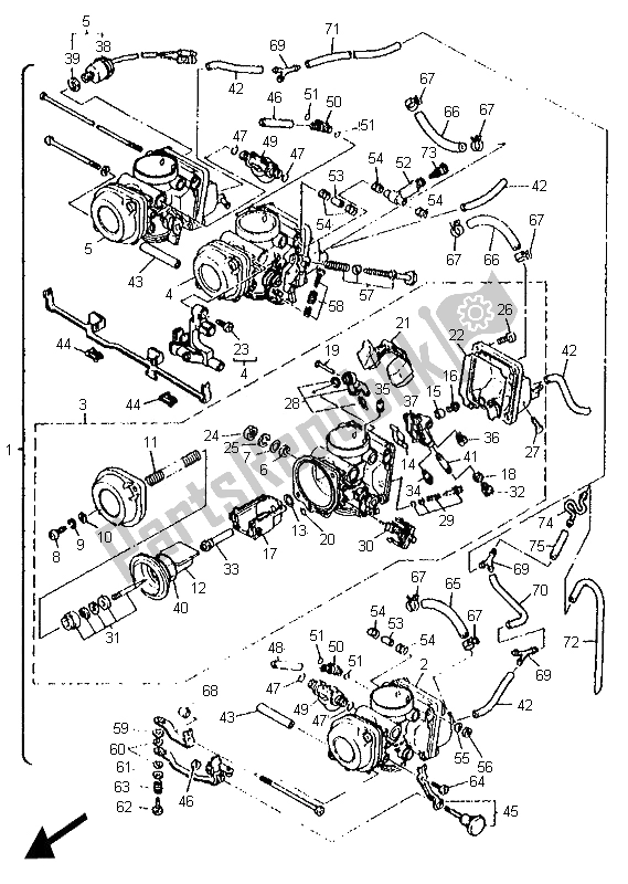 Toutes les pièces pour le Carburateur du Yamaha XJ 600N 1995