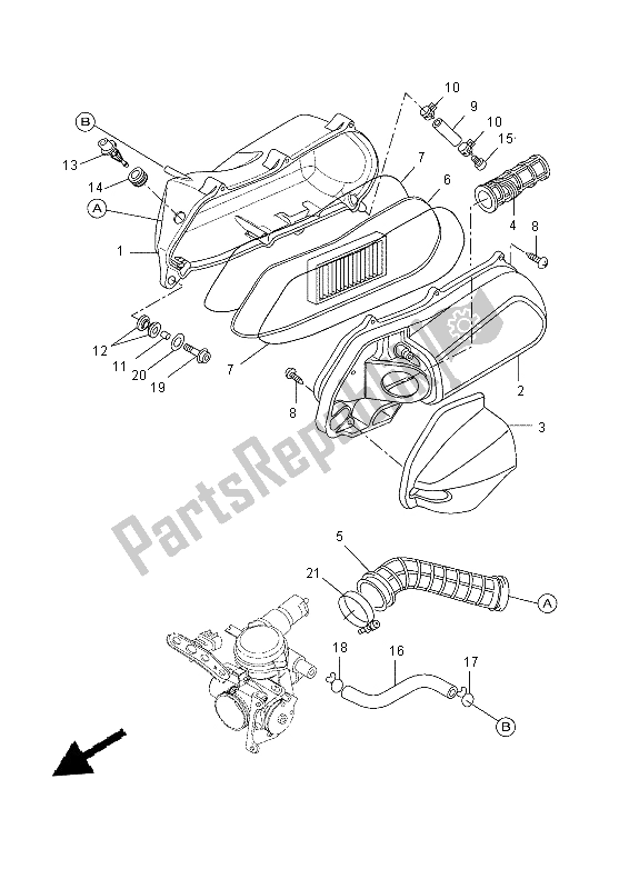 Tutte le parti per il Immissione 2 del Yamaha YP 250R 2015