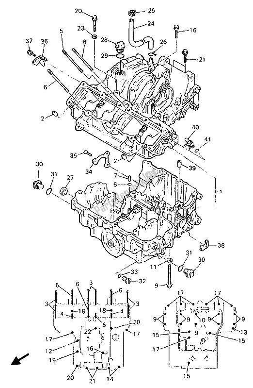 Todas las partes para Caja Del Cigüeñal de Yamaha GTS 1000 1993