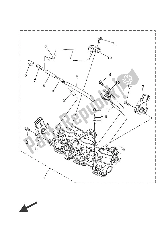 All parts for the Intake of the Yamaha MT 09A 900 2016