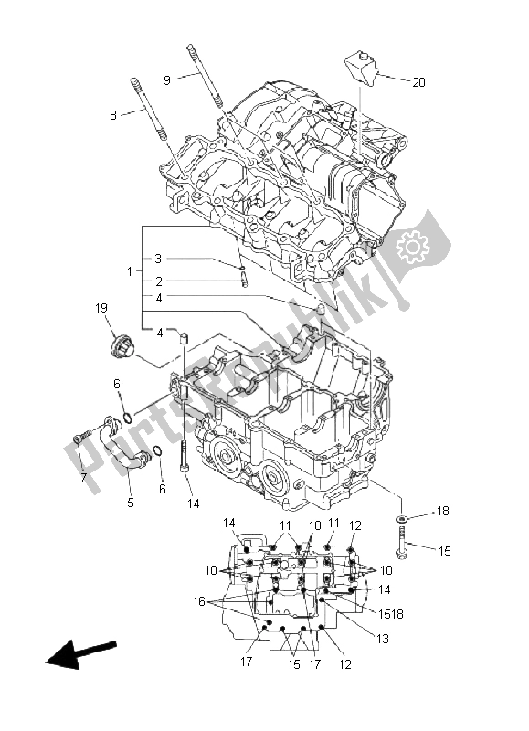 Toutes les pièces pour le Carter du Yamaha FZ1 S Fazer 1000 2006