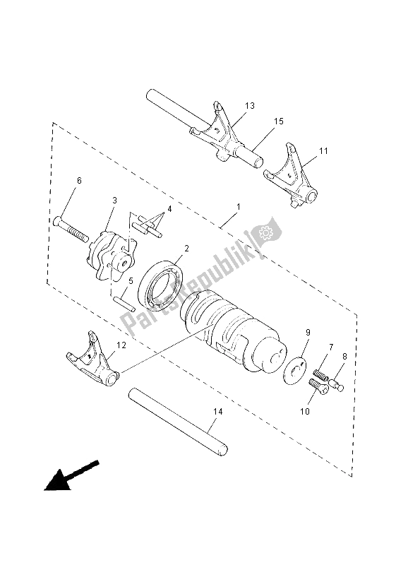 All parts for the Shift Cam & Fork of the Yamaha XVS 650 Dragstar 2000