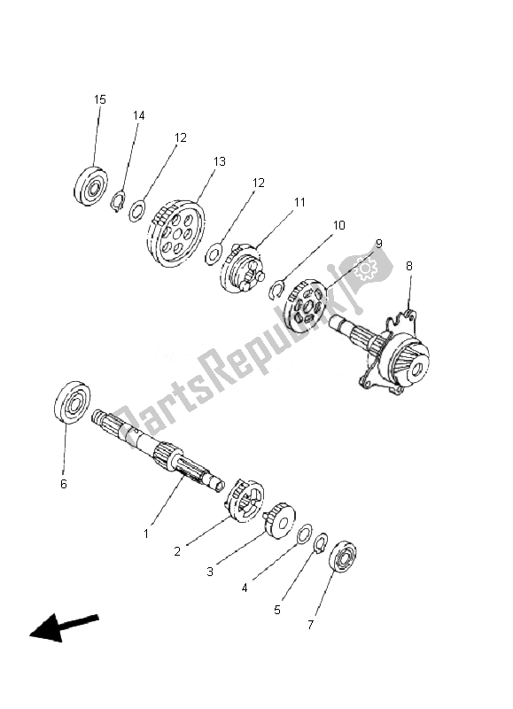 Tutte le parti per il Trasmissione del Yamaha YFM 80R 2007