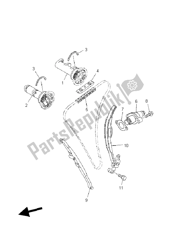 All parts for the Camshaft & Chain of the Yamaha YFZ 450 2005