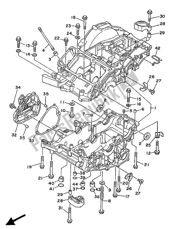 Toutes les pièces pour le Carter du Yamaha XTZ 750 Supertenere 1990