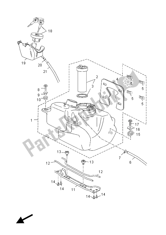 All parts for the Fuel Tank of the Yamaha YP 250 RA X MAX 2012