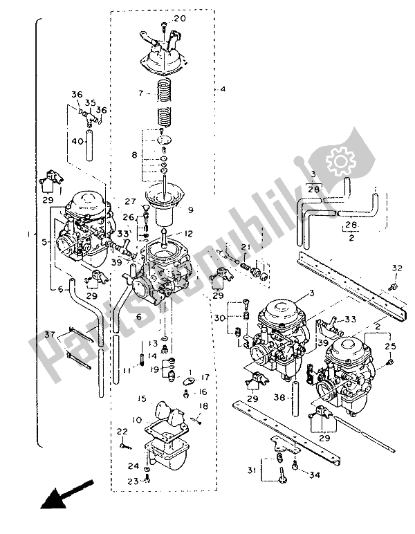 Tutte le parti per il Alternato (carburatore) (per At) del Yamaha FJ 1200A 1991
