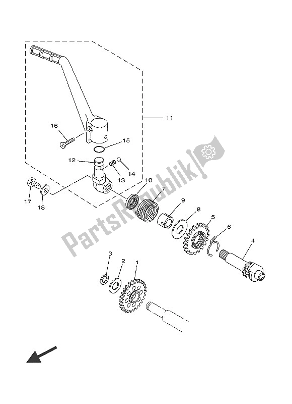 Tutte le parti per il Antipasto del Yamaha YZ 125 2016